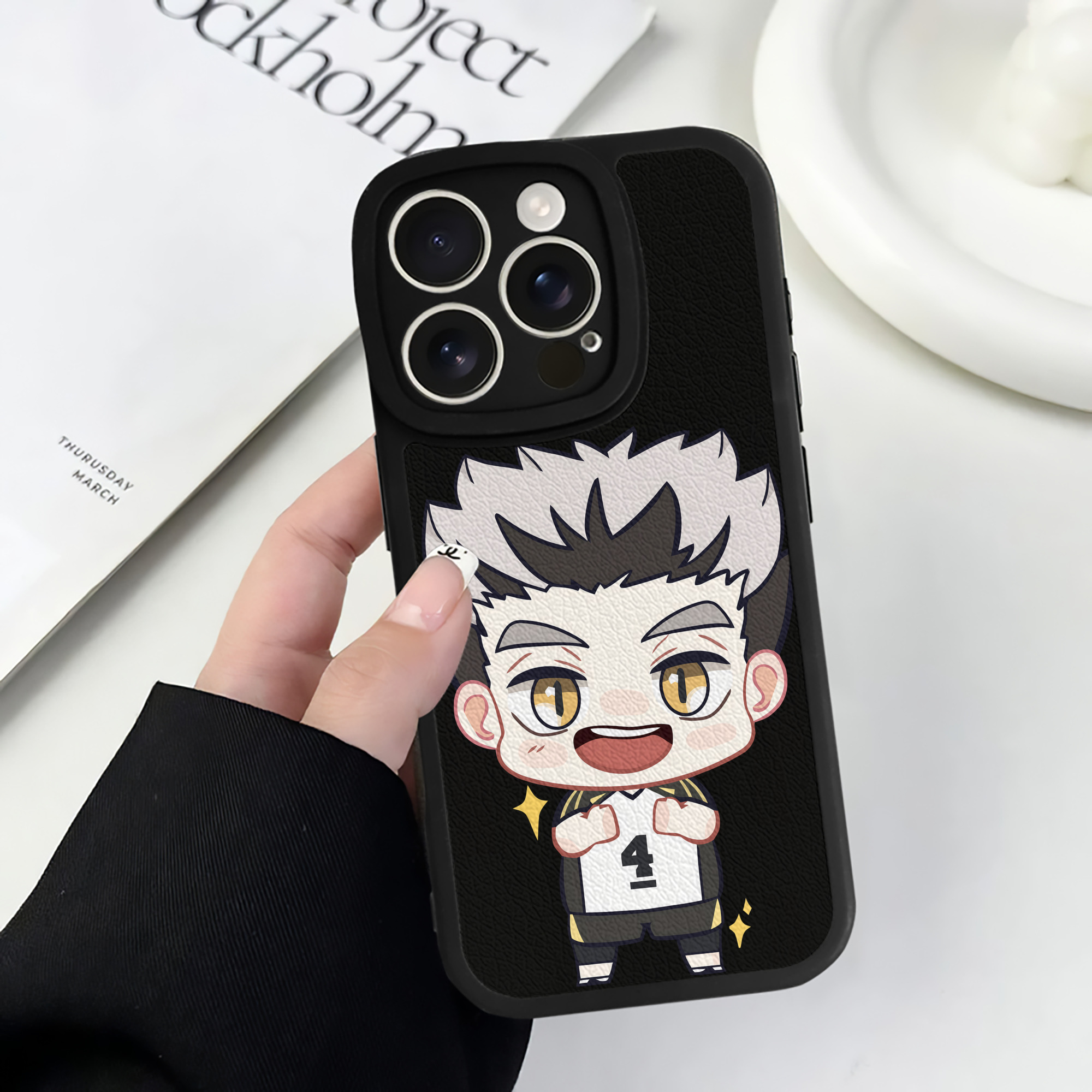 （画像用） ハイキュー!! Haikyu!! 【iPhone 16シリーズ対応】シリコンスマホケース（レザー調） 材質：シリコン